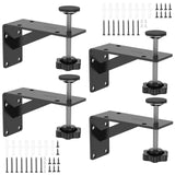 4 Pcs Undermount Sink Brackets, Heavy Duty Adjustable Iron Support Brackets, Black 11cm V1188-MS-721-132
