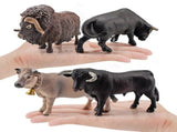 4 Pcs Simulation Farm Cow Cattle Ox Bull Figurine PVC Farm Animal Model Action Figure Home V1294-YM0714-10333402