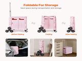 Foldable Utility Cart, 65L Collapsible Portable Crate Rolling Cart with Stair Climbing Wheels & 360&deg V952-BXSPLCFS176L2ECQCV0