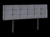 Linen Fabric Double Bed Deluxe Headboard Bedhead - Grey V63-821423