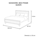 5 Pieces Bedroom Suite Queen Size Silver Brush in Acacia Wood Construction Bed, Bedside Table, V43-BDS-SSH-5PC-Q