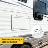 Heavy Duty Folding Caravan Table 800 x 450mm Full Metal Frame, Lockable, 50kg Max Capacity, White V1181-AT005-WH