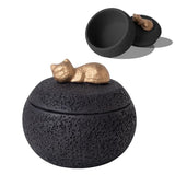 Dog Cat Ashes Urn Portland Cement pet urns for Cats or Small Dogs, Animal Memorial Keepsake Box V1107-137-12767-WHT-CAT