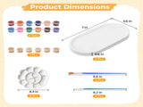 4 Sets Jewelry Dish Making Kit, DIY Jewelry Tray Kit, Paintable Plaster Dish Set with Acrylic Paints V1192-AZ-W-18365