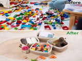 4-Pack Cotton Rope Storage Baskets, Rectangle Baskets with Handles, Nursery & Bathroom Organizer V1366-AZ2-W-18241