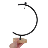 Metal and Wood Display Stand for Hanging Globe, Terrarium, and Home Decor with Sturdy Base V1369-AZ3-W-18762