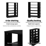 Artiss Shoe Rack Cabinet 30 Pairs 6-Tier Shelf Black FURNI-C-SHOE-R5-BK