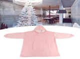Hooded Blanket Fleece Flannel Hoodie Warm Clothes with Pocket Oversized Free SizePink V1294-YM0901-3117200157812