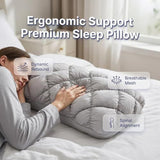 Mellow Sleep Pillow Puff, Pineapple Bun Fluffy Quilted Bed Pillow for Hot Sleepers, Cooling V1107-115-95843-YEL
