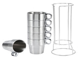 Stainless Steel Water Coffee Cup Set Heat Insulated Anti-Scald with Cup Holder Stand V1294-YM0901-3118200125511