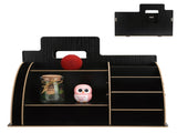 Wood Desktop Organizer Innovative Cosmetics Stationery Storage Rack for Home OfficeBlack V1294-YM0721-3117210041011
