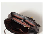Size L Coffee Elegant Women's Leather Briefcase Tote Vintage Style Large Capacity Commuter Handbag V888-ELOSUNG27565