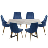 Marble Bliss Dining Set V264-DNT-413C-WHE-DNC-414V-BLU-6