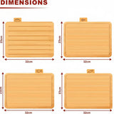 CARLA HOME Bamboo Cutting Board Set with Stand, 4 Pieces for Kitchen V178-36480