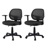 Artiss 2x Mesh Office Chair Computer Gaming Desk Chairs Work Study Mid Back Black OCHAIR-H-FZ14-BKX2