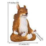Meditating Zen Squirrel Garden Decorations Statues Indoor Outdoor Hand Painted Resin Animal V1370-AZ4-00139