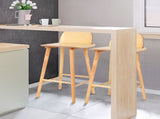 2X Wooden Bar Stool Dining Chair Ash Wood ELISE 65cm V274-FT-BSWO-LY038-WD2