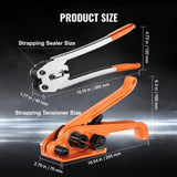 Banding Strapping Kit with Strapping Tensioner Tool, Banding Sealer Tool, 100 m Length PP Band, 100 V952-PPDKZTJ100M1WBWTQV0