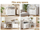 Artiss 2x Buffet Sideboard Cabinet Server Cupboard Kitchen Bathroom Storage IVOR FURNI-P-SIDE60-WHX2