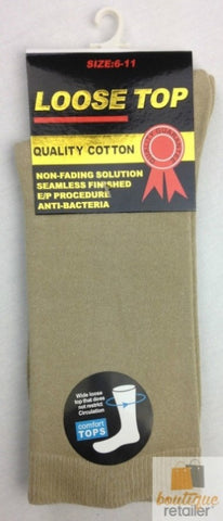 10x Pairs COTTON Rich LOOSE TOP SOCKS Medical Circulation Diabetic Comfort BULK - V563-10COTTONLTSOX-BGE6-11