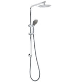 WELS Chrome Dual 8" Slim Rain Shower 5 Modes Rose Mixer Valve Sliding Rail Set V1233-C4902B22HR005M5C1KSR108