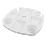 Beach Umbrella Table Tray White Round Umbrella Tray with 4 Cup Holder for Snack Drink V1294-YM0716-3111220184211