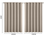2x Blockout Curtains Panels 3 Layers Beige CD1003-240X230-BE_NZ