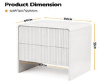 Artiss 2x Bedside Table 2 Drawers - Beige FUR-U-BS-06-BGX2
