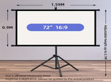 72in Portable and mobile projection screen with tripod stand, 169 HD format, suitable for home V1102-TYYPM002