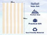 Large Oversized Beach Towel - Big Size Cotton 35 x 70 Inch Striped Pool Towel, Large Cabana Soft V1189-LWWAL-20260401-05586