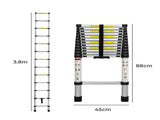 Traderight Multipurpose Ladder Telescopic 3.8M Silver 3.8 Meter HW0076-3.8M