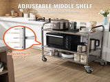 3-Tier Utility Cart Rolling Cart on Wheels 37.5"x20"x37.7" 450 LBS 6 Hooks V952-BXGCFTCCB374XSWSCV0