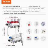 5-Branch Heat Manifold, 1/2" PEX Tubing Manifold, Stainless Steel PEX Manifold for Hydronic V952-DRFSQBXG5HLGXT75CV0