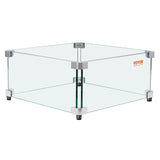 Gas Fire Pit Wind Guard for Square Fire Table, 543 x 543 x 191 mm Clear Tempered Wind Guard for V952-HKFFZGHBLZFXI4JMNV0