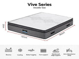 Giselle Bedding Double Mattress 37cm 4-in-1 Adjustable Firmness Cooling Gel Memory Foam Dual-Zone MATTRESS-B-VIVE-37-D