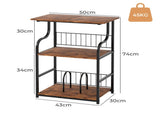 Levede Side Table 3-Tier Storage Shelf Modern Table NI1068-BR-AU