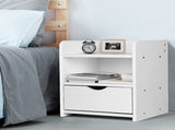 Bedside Table Side Nightstand Storage Drawer Shelf Bedroom Unit V63-840901