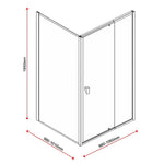 Semi Frameless Shower Screen x 195cm Side AS/NZS Glass V63-828651