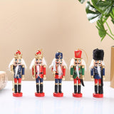 Nutcracker Soldier Figurine Set, Christmas Decorations, Birthday Gift, Hand-painted Nutcrackers, V1106-128-74122-RED-6PCS