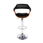 Artiss 2x Bar Stools Gas Lift Leather w/Armrest Black BA-TW-8006A-BKX2