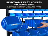 BAUMR-AG 39 Parts Bin Rack Storage System Floor Mount - Blue V219-STRBRKBMRAF39B