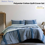 Ardor Mateo Navy Polyester Cotton Quilt Cover Set Queen V442-INT-QUILTCS-MATEO-NAVY-QS