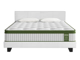 Artiss BedStory Queen Bed Frame Set with Hybrid Mattress and Leather Frame Medium White BFRAME-SET-NEO-XF-34-Q