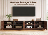 Artiss 180cm TV Unit Entertainment Cabinet Fluted Style Anti-tip Kit Walnut FUR-S-TV180-WD-AB
