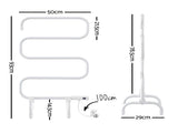 Devanti Heated Towel Rail Freestanding Wall Mounted S-Shape Electric Warmer Rack TW-C-102S-SS