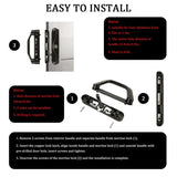 Sliding Patio Door Handle Set Mortise Lock Suitable for Sliding Glass Patio Door Keyed Black V324-SLDOORLC-BK-WK