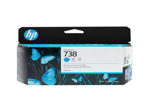 HP 738 130-ml Cyan DesignJet Ink Cartridge V1141-498N5A