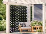Metal Privacy Screen, 47" W x 72" H, Outdoor Privacy Screens 5-Panel, Freestanding Outdoor Divider V952-DLSHWYSPMJS7IMXJNV0