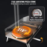 Outdoor Pizza Oven, 12" Wood Fired Pizza Ovens, Pellet Pizza Stove with Built-in Thermometer, with V952-BXPSL12YCKLPK77LXV0
