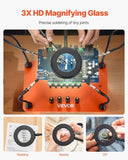 VEVOR Magnetic Helping Hands Soldering Station 3X LED Magnifying Lamp 4 PCB Holders V952-FZSHJZ4GFZS4APD39001V9